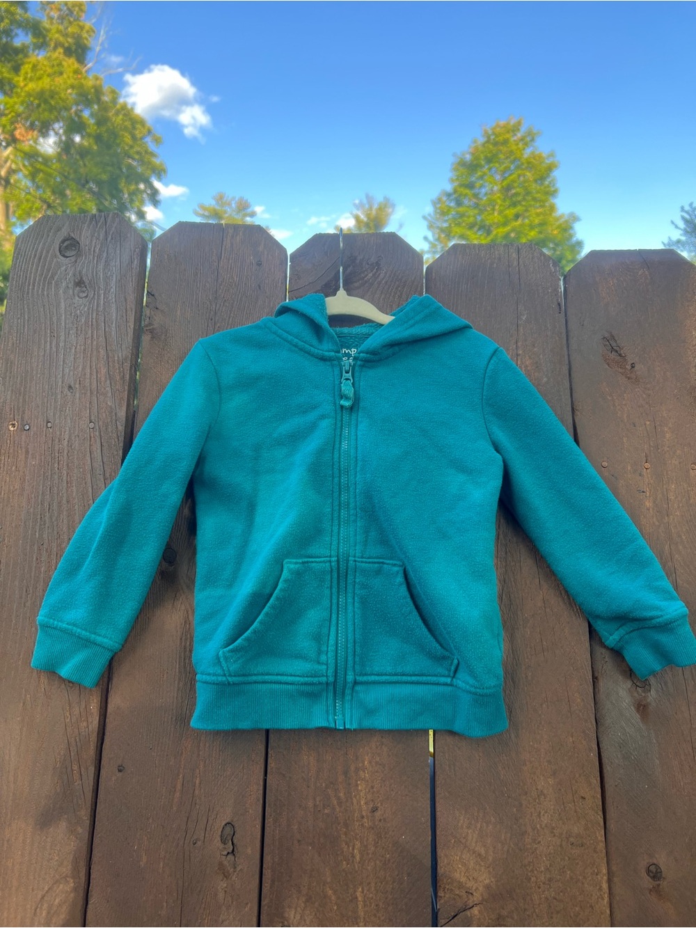 Kids Teal Zip-Up Hoodie with Pockets - jumping beans - size 2T